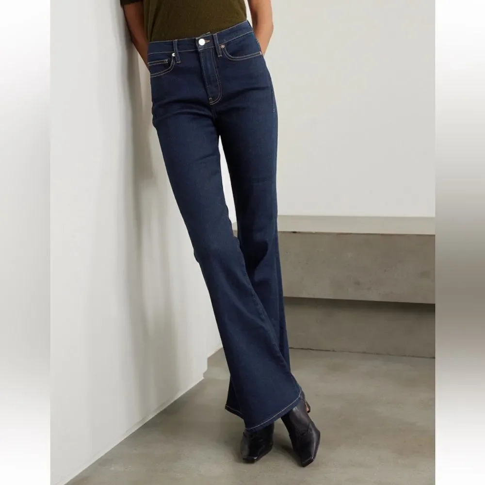 NWT FRAME Le Pixie High Flare in Indigo dark wash - Picture 4 of 14